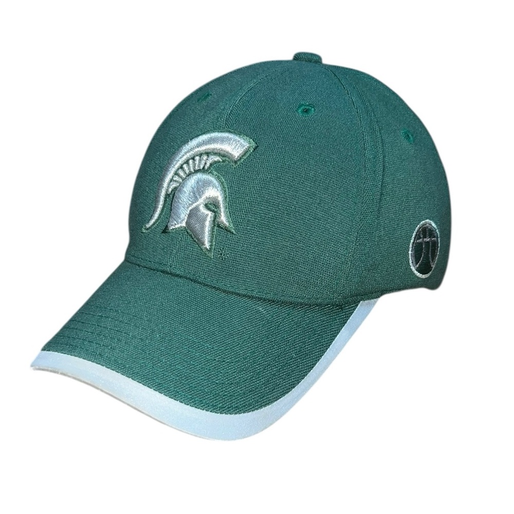 VTG Michigan State Spartans Nike Elite Hat Cap Universal Fit NCAA Green Silver